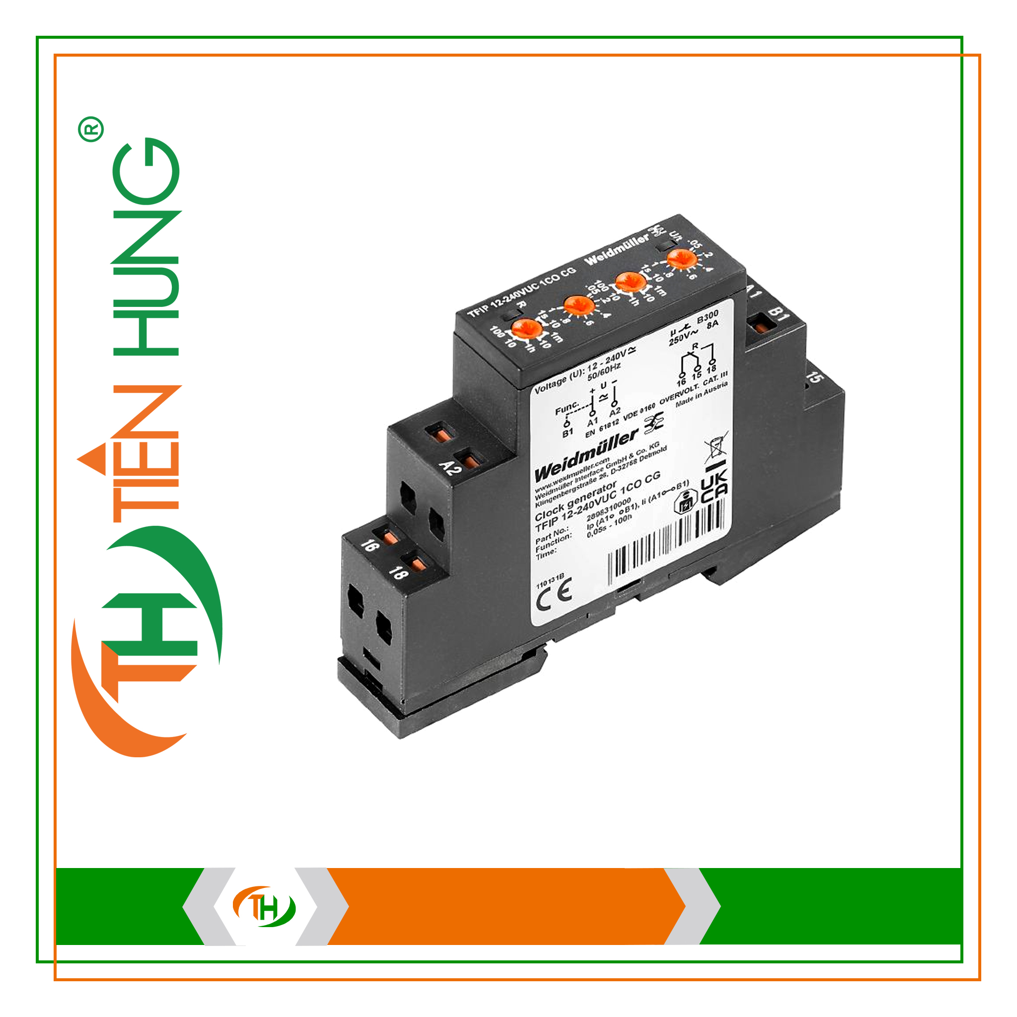 RƠ LE THỜI GIAN TFIP 12-240VUC 1CO CG - 2898310000
