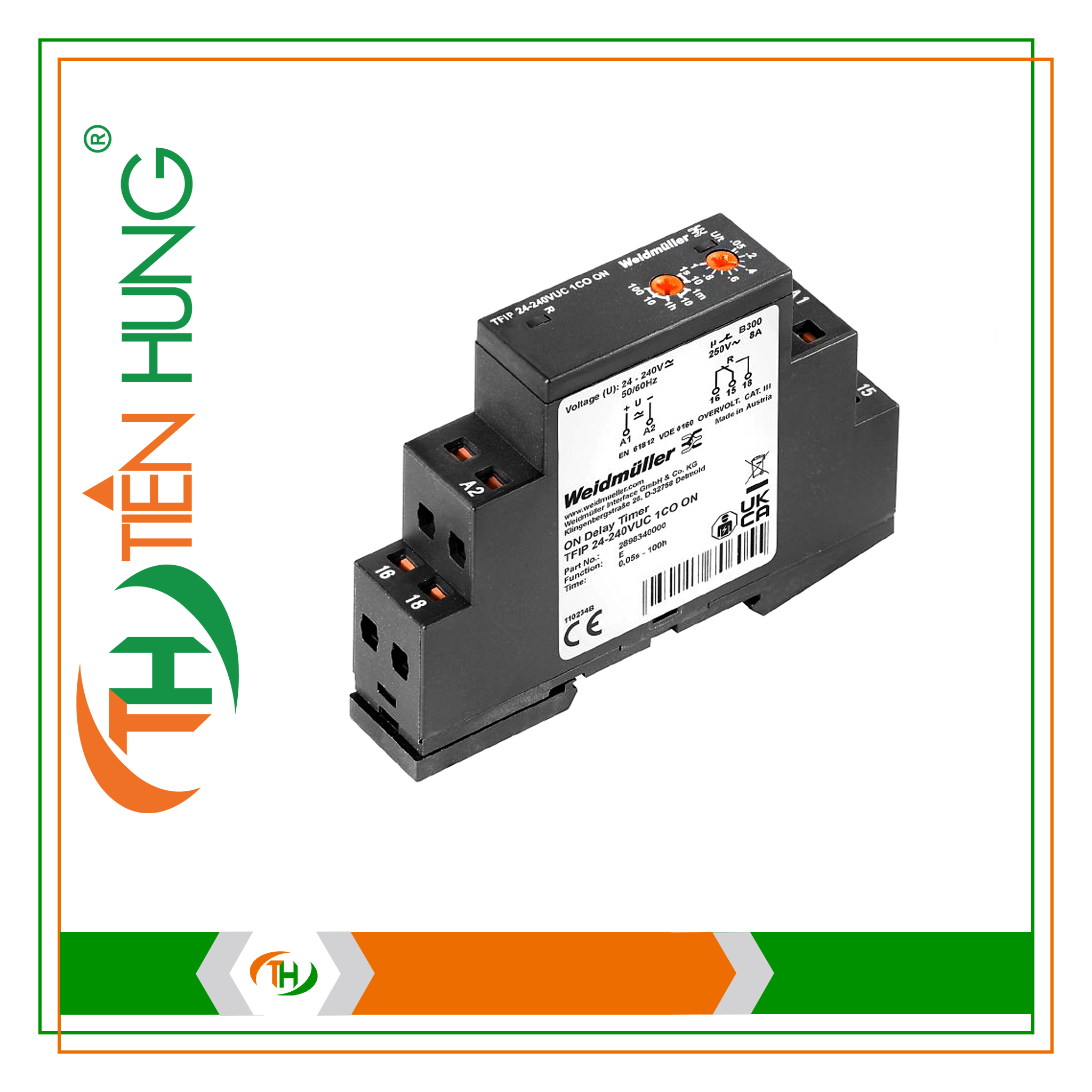 RƠ LE THỜI GIAN TFIP 24-240VUC 1CO ON - 2898340000