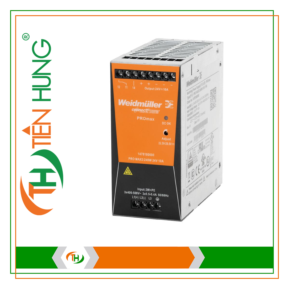 BỘ NGUỒN WEIDMULLER PRO MAX3 240W 24V 10A - 1478180000