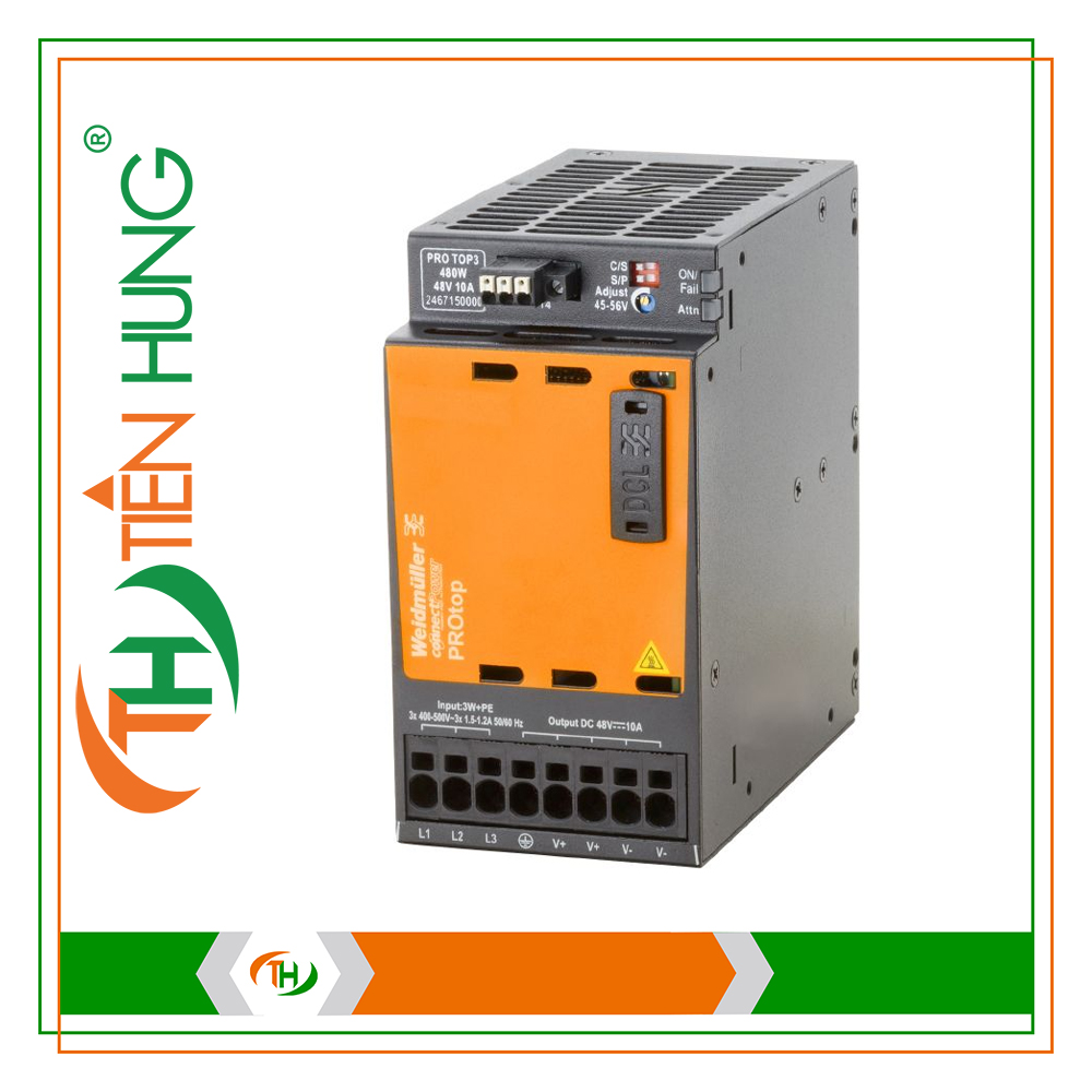 BỘ NGUỒN WEIDMULLER PRO TOP3 480W 48V 10A - 2467150000