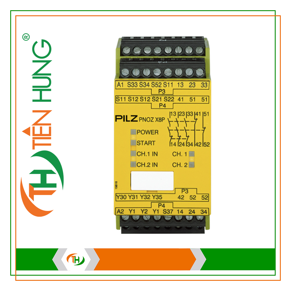 RƠ LE ĐIỆN TỬ PNOZ X8P 24 VDC 3n/o 2n/c 2so - 777760