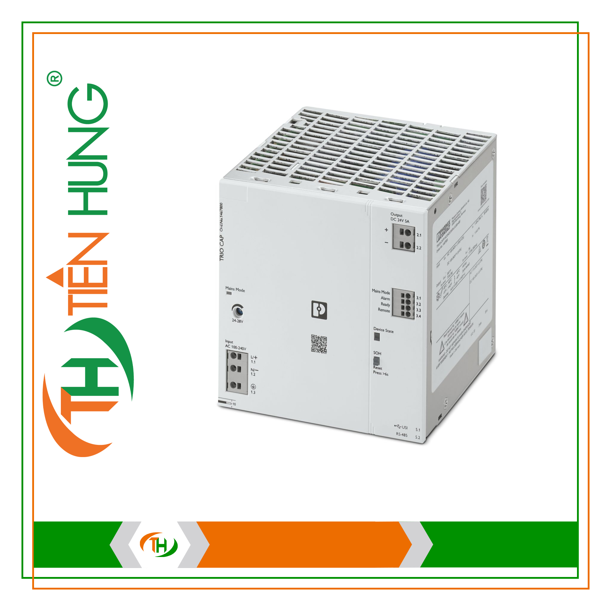 BỘ LƯU ĐIỆN UPS DC TRIO3-CAP/1AC/24DC/5/3KJ/USB-485 - 1467800