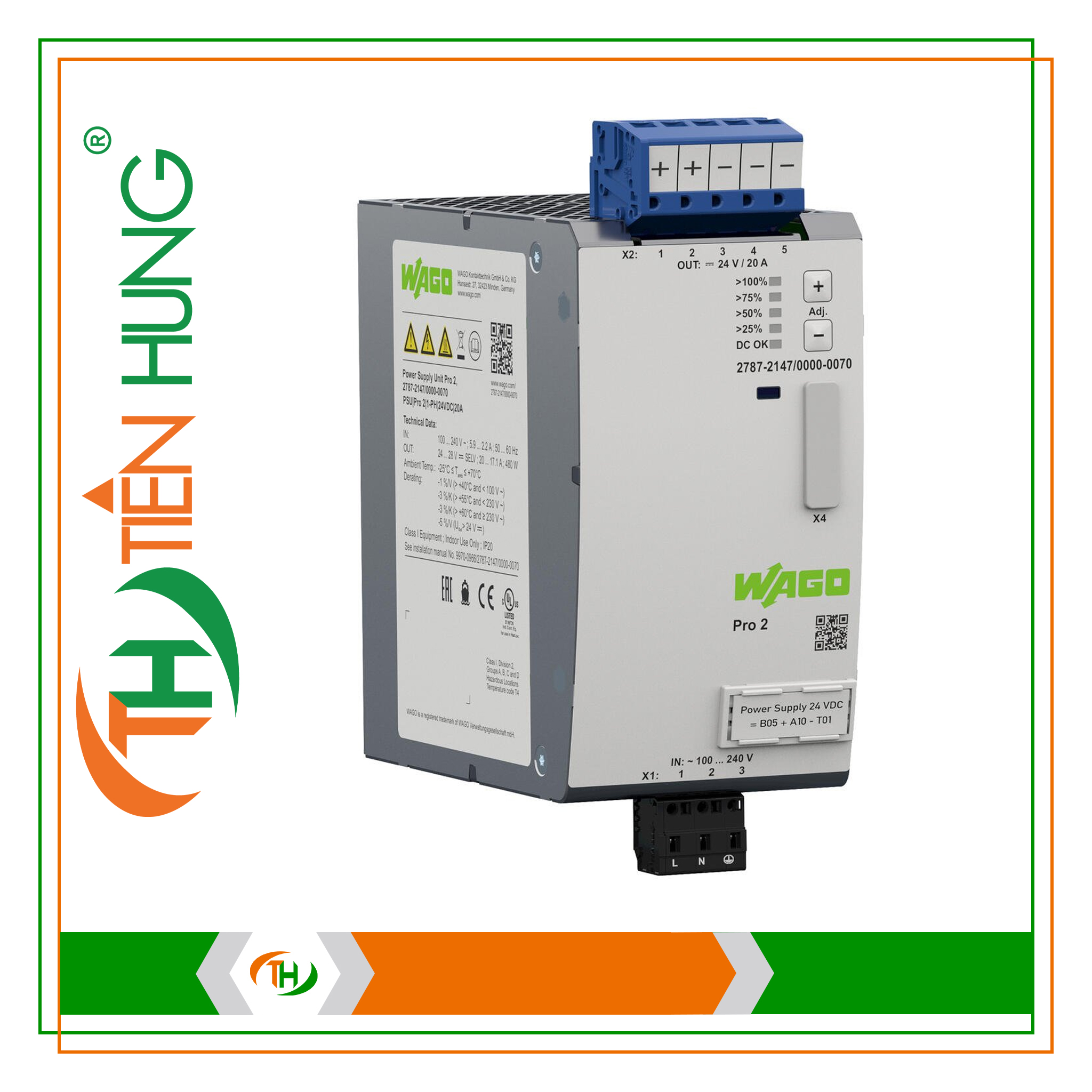 BỘ NGUỒN 1 PHA 24 VDC - 2787-2146/000-070 WAGO