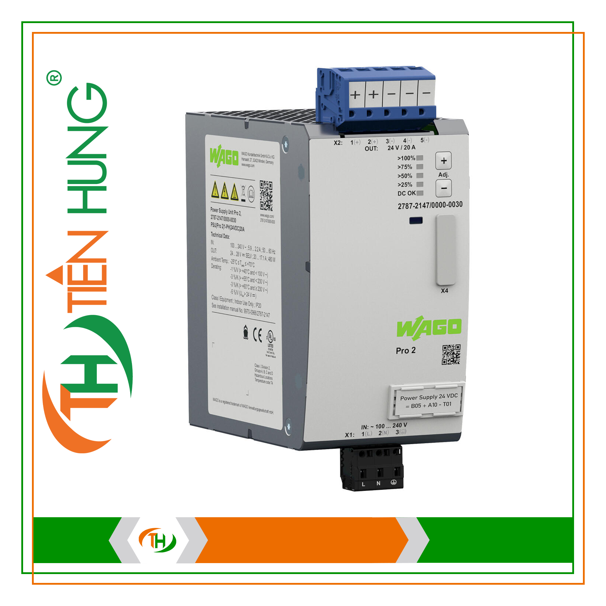 BỘ NGUỒN 1 PHA 24 VDC - 2787-2147/000-030 WAGO