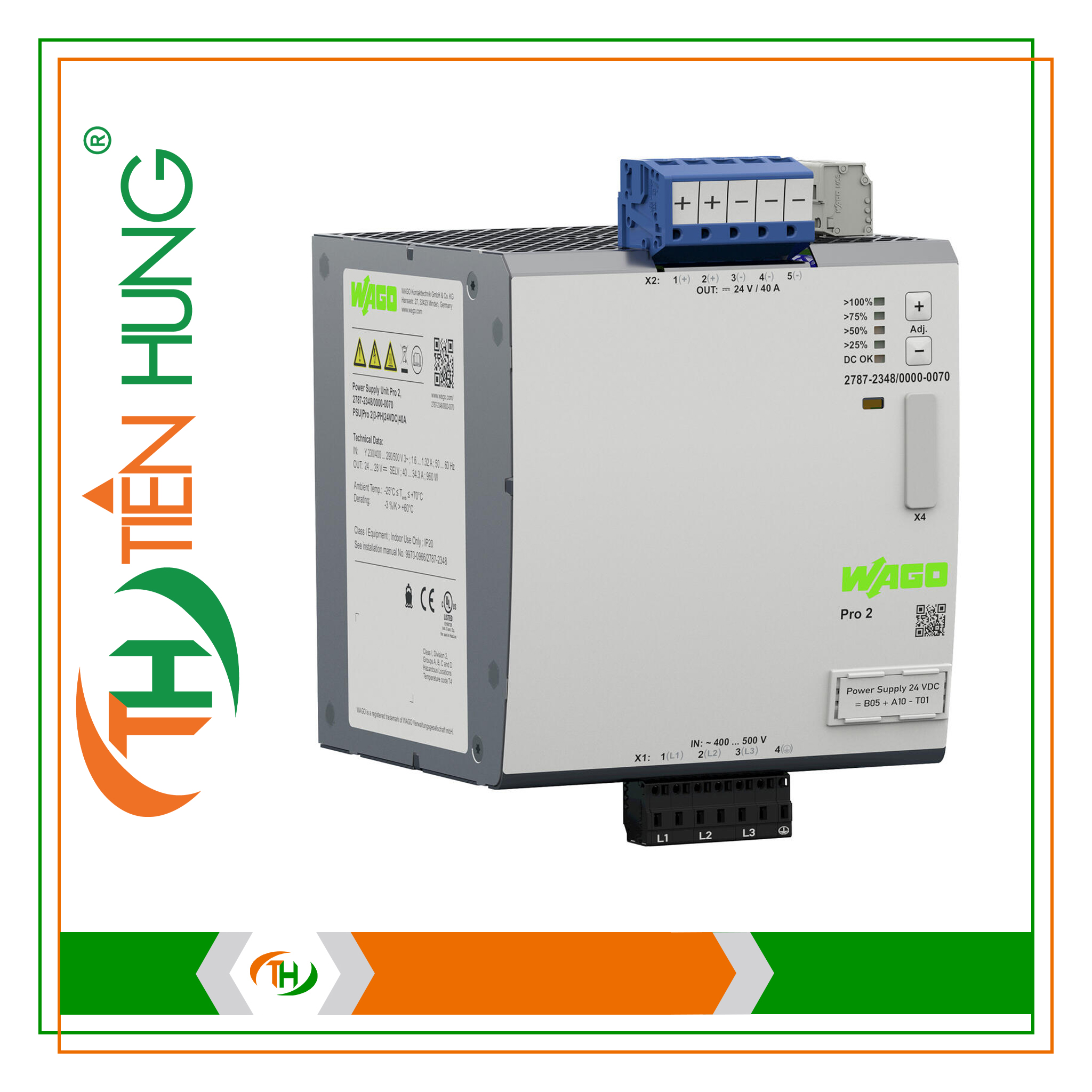BỘ NGUỒN 3 PHA 24 VDC - 2787-2348/000-070 WAGO