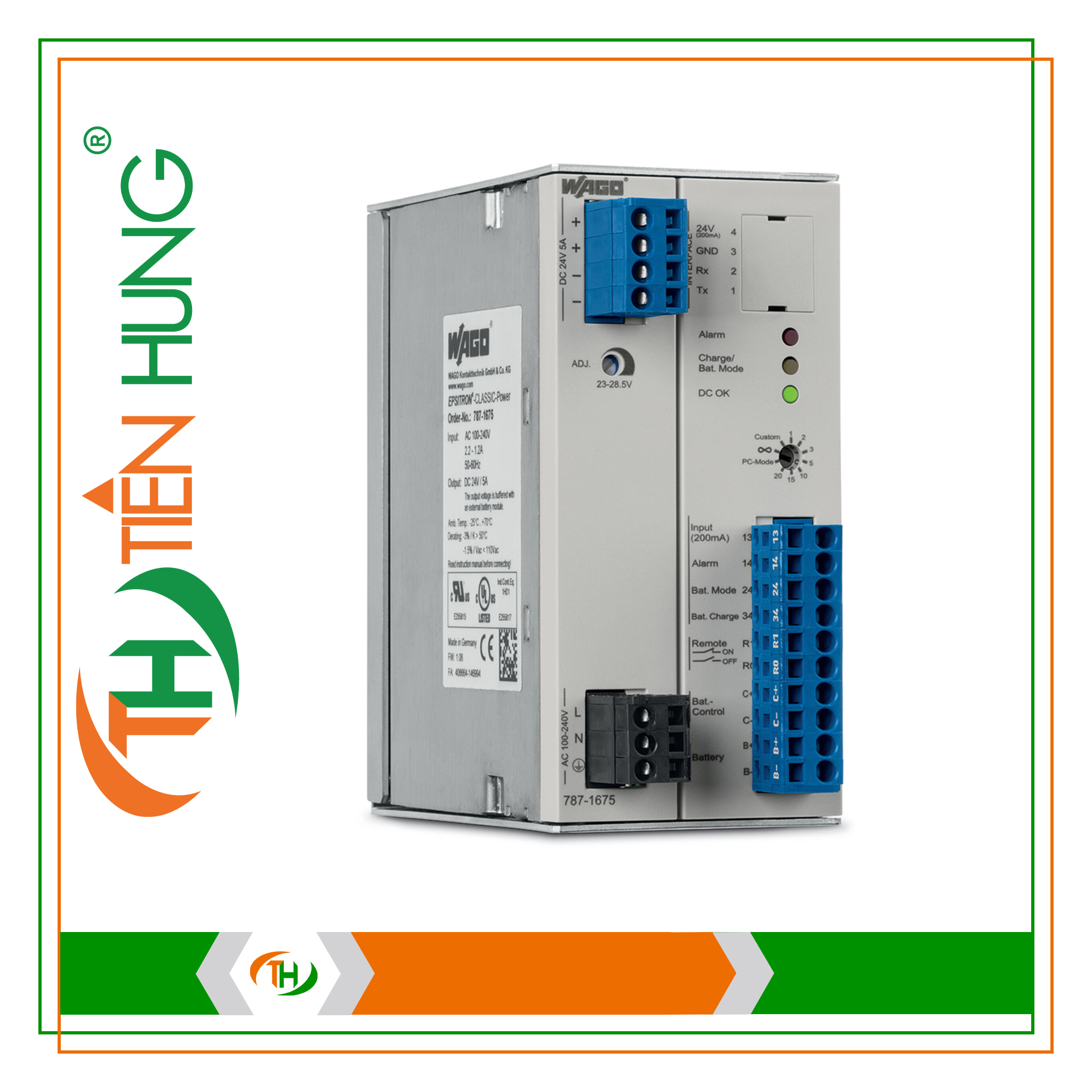 BỘ NGUỒN 1 PHA 24 VDC - 787-1675 WAGO