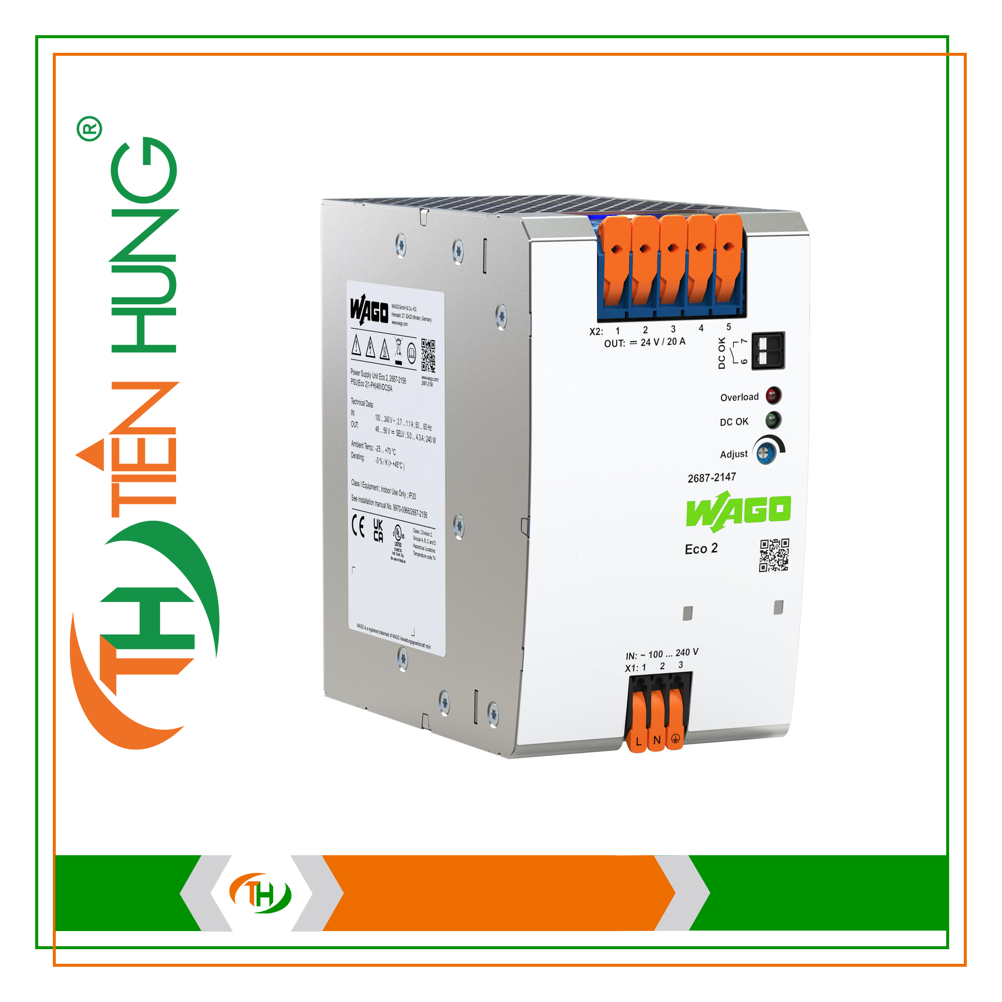BỘ NGUỒN ECO 1 PHA 24 VDC - 2687-2147 WAGO