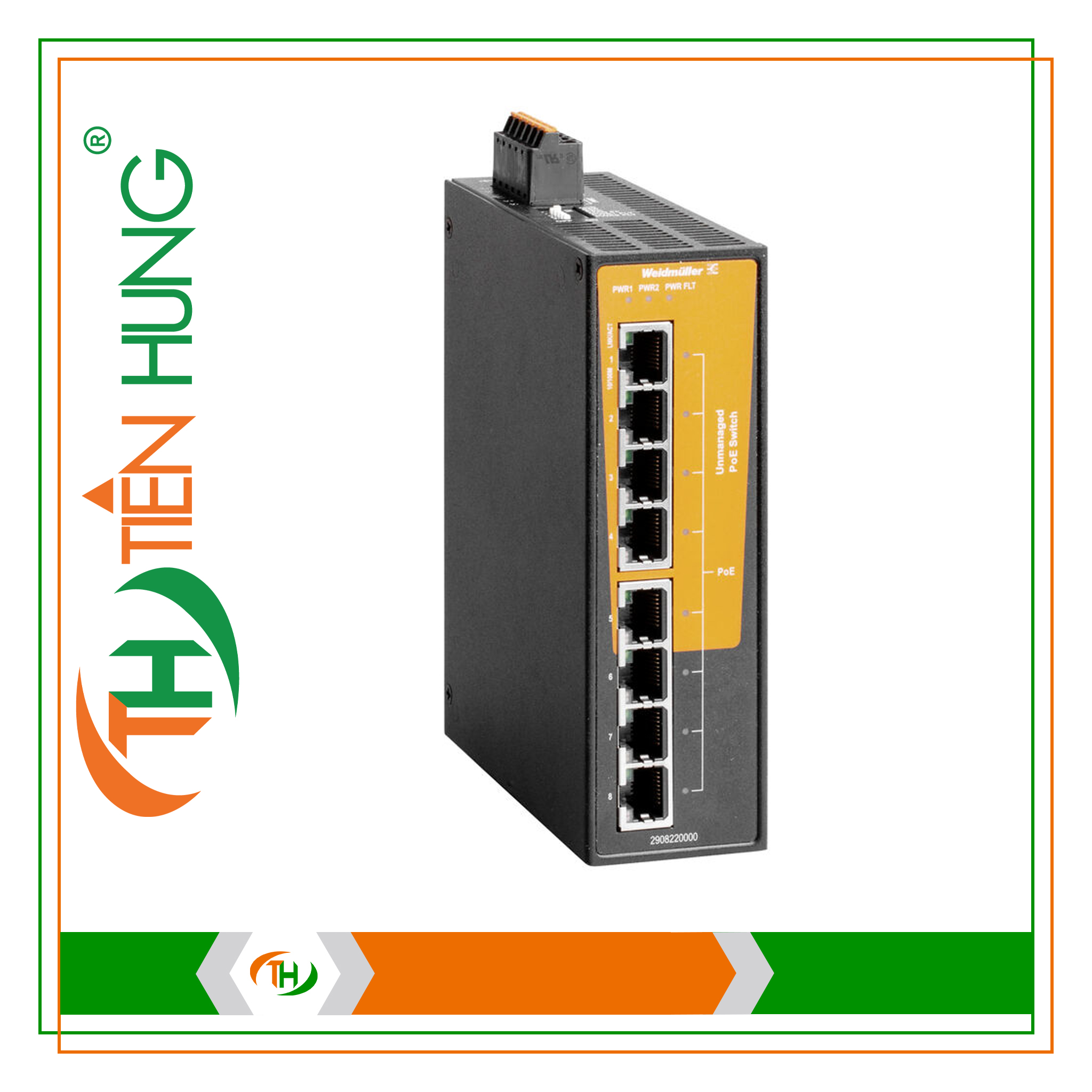 BỘ CHIA MẠNG 8 CỔNG IE-SW-BLB-08-8POE - 2908220000