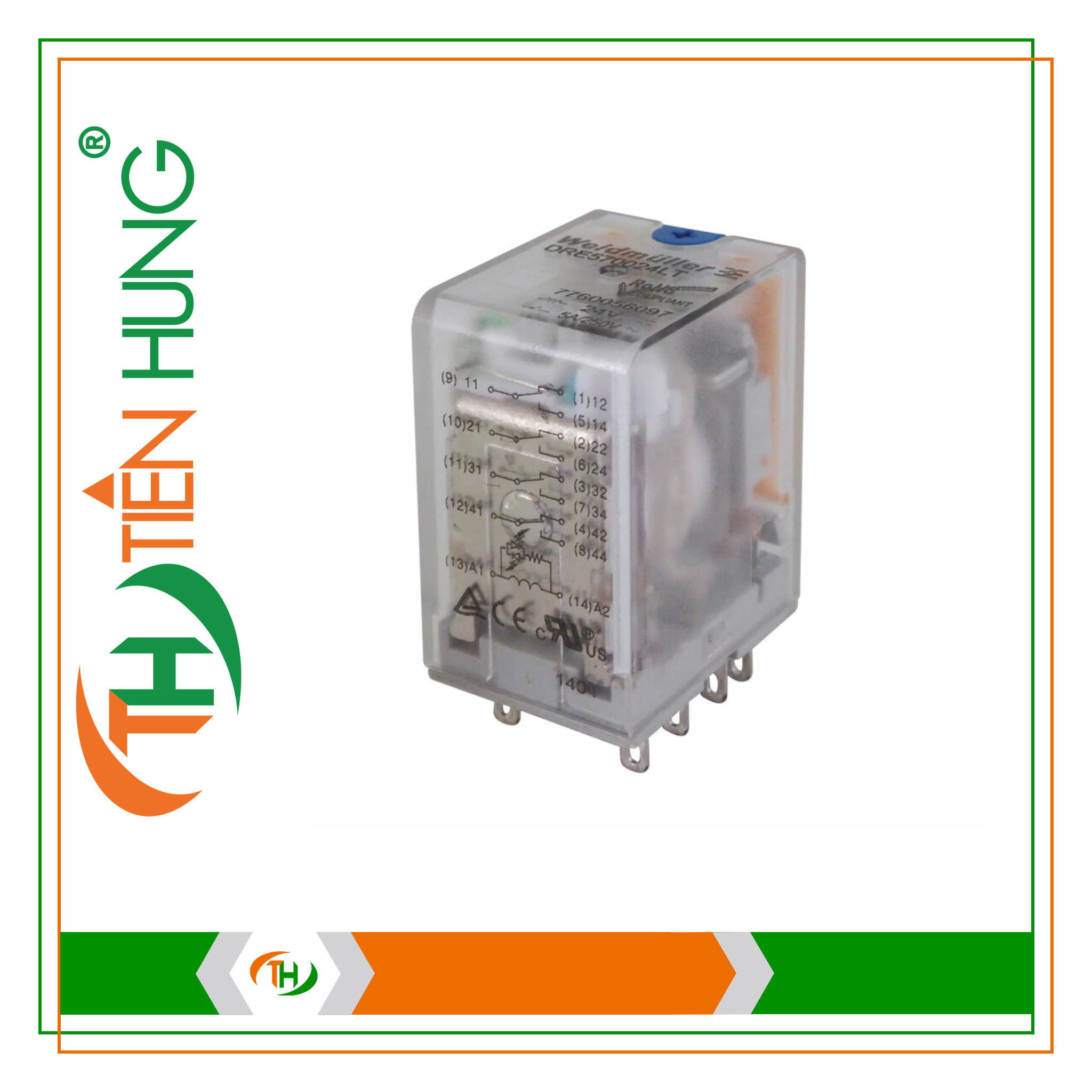 RƠ LE 4 CẶP TIẾP ĐIỂM DRE570024LD - 7760054289